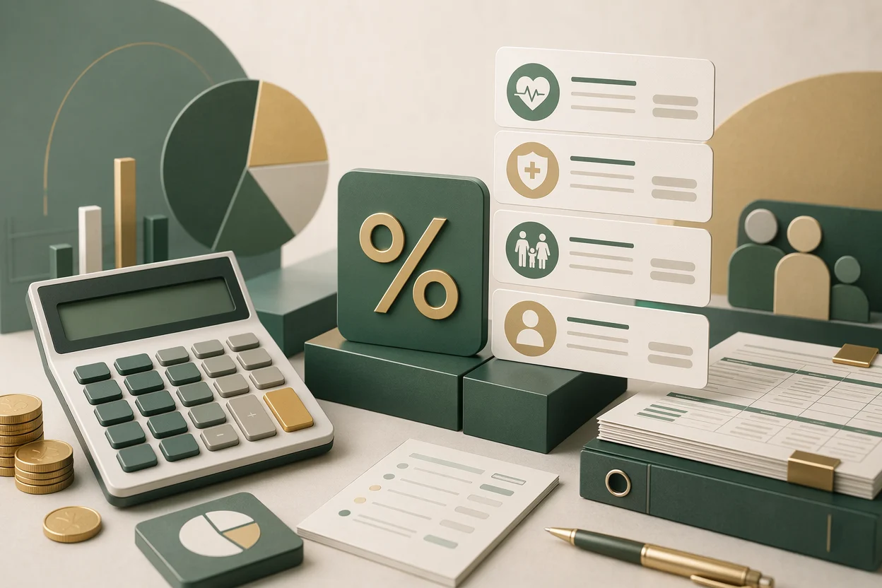 Abstract payroll calculation graphic for Class 1A National Insurance due on taxable employee benefits reported through P11D(b)