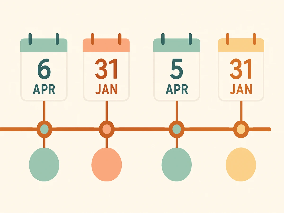 Timeline visual for side hustle tax actions from March 2026 through January and July 2027 deadlines